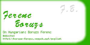 ferenc boruzs business card